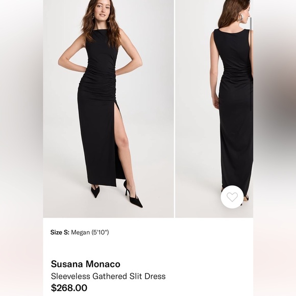 Susana Monaco Women's Sleeveless Gathered Slit Dress - Black - Size Small